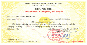 Chứng chỉ nghiệp vụ sư phạm